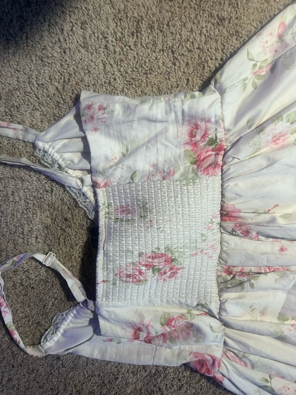 NWT wild fable White Mini Dress with Pink Rose Print - Picture 8 of 8